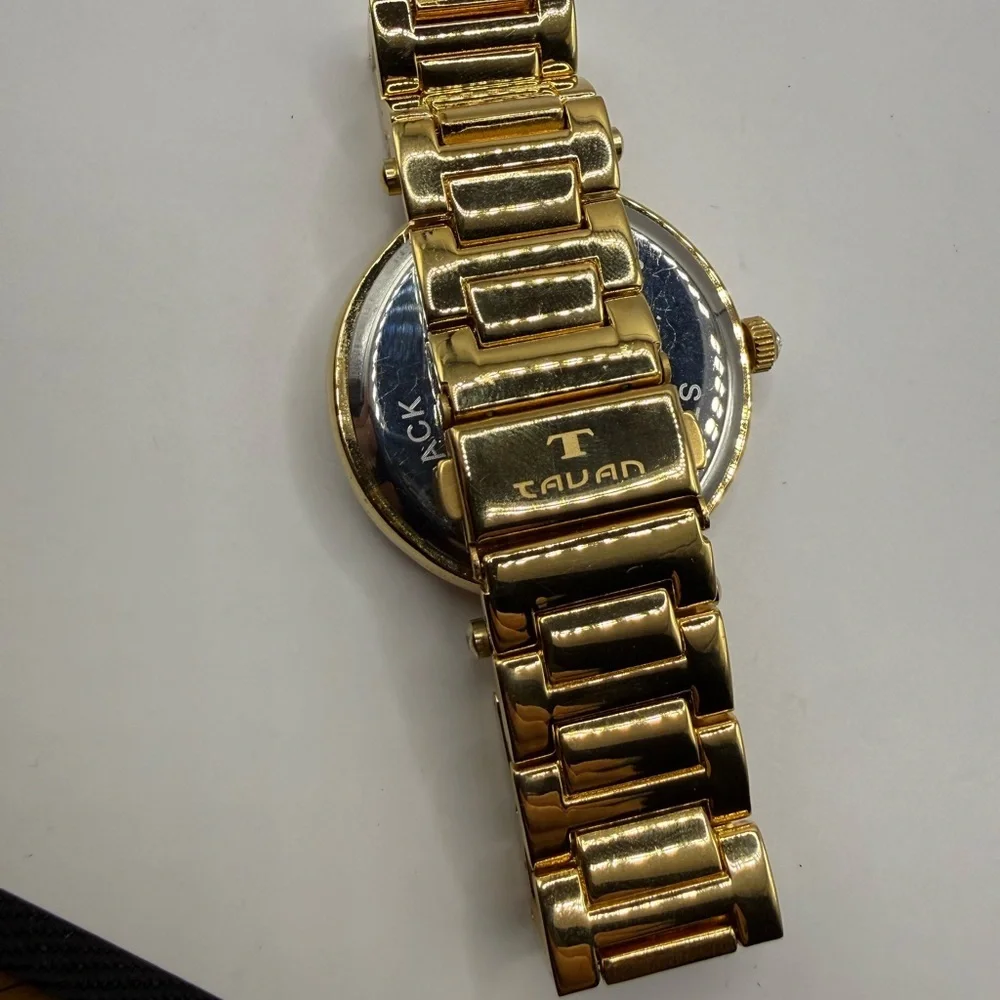 Tavan Seven Seas Women's Multifunction Watch Gold Tone Quartz (New Battery)